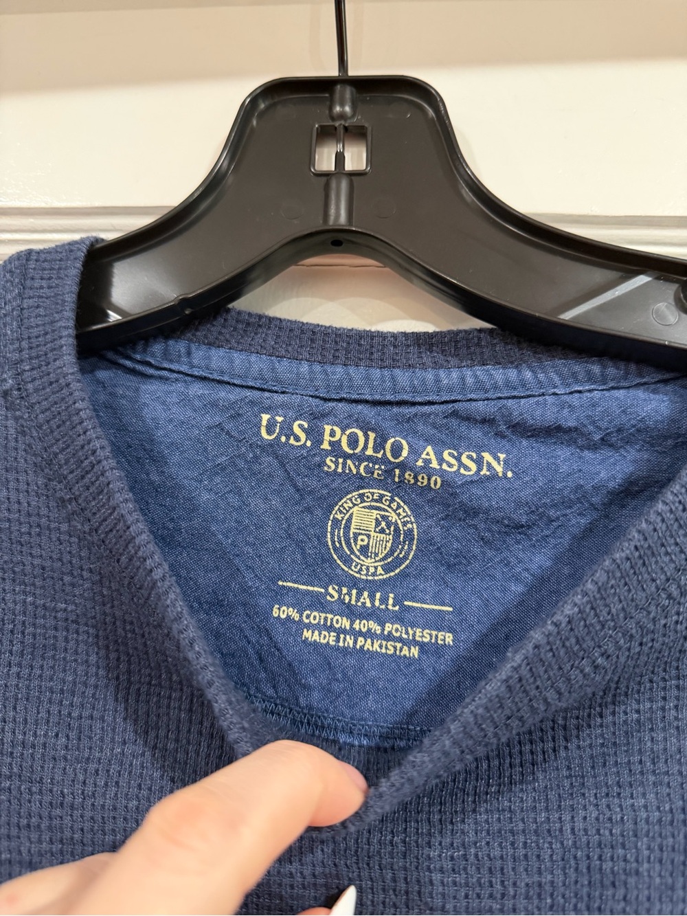 U.S. Polo Assn. Navy Long-Sleeve Crew with Red Pony Logo - Picture 2 of 7
